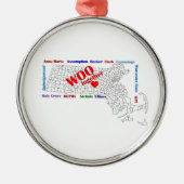 Woooliday Verzierung Silbernes Ornament (Vorne)