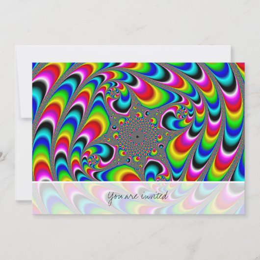 Woooo Mandelbrot Fraktal Einladung (Vorderseite)