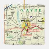 Wooster Ohio Vintag Map Keramikornament (Rückseite)