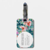 WOOT buntes tropisches BlumenAquarell Gepäckanhänger (Rückseite vertikal)