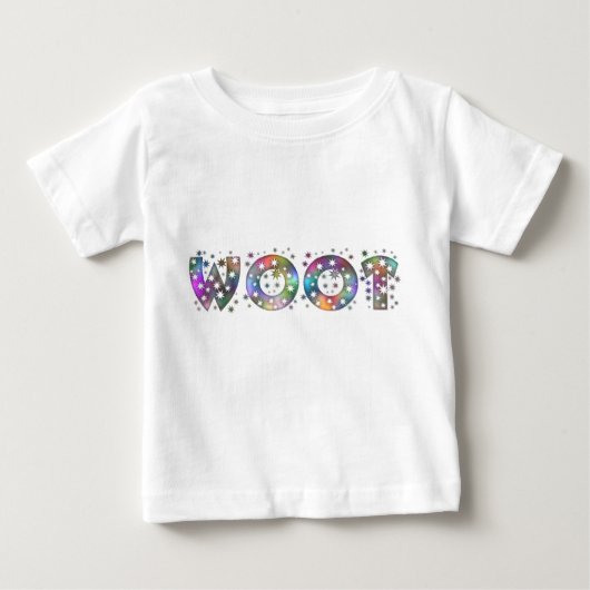 Woot! - Glitzer-Schriftart Baby T-shirt (Vorderseite)