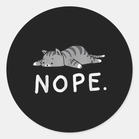 Woot Nope Cat Runder Aufkleber (Vorderseite)