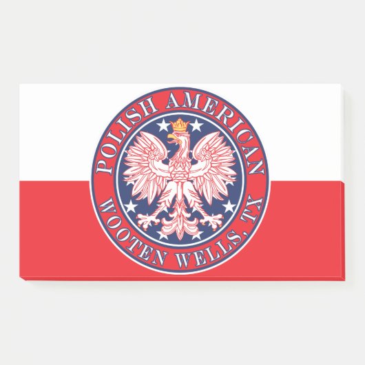 Wooten Wells Texas Polnischer Adler Post-it Klebezettel (Vorderseite)