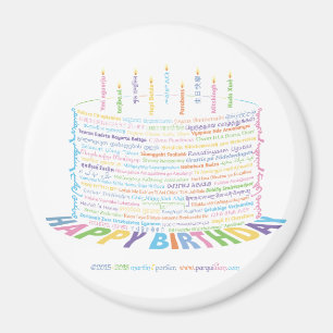 Wor(l) d Birthday Cake Magnet