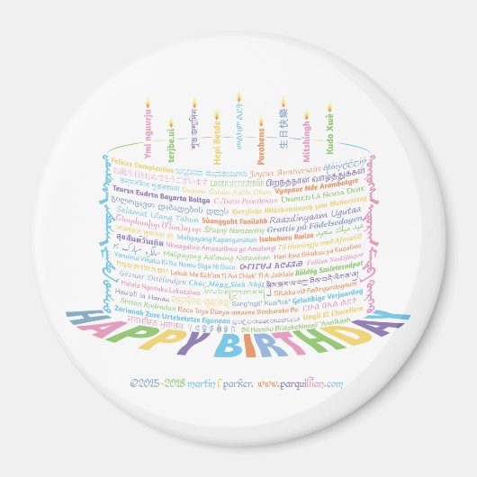 Wor(l) d Birthday Cake Magnet (Vorne)