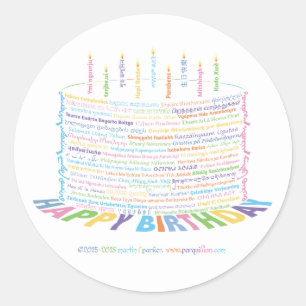 Wor(l)d Birthday Cake Stickers
