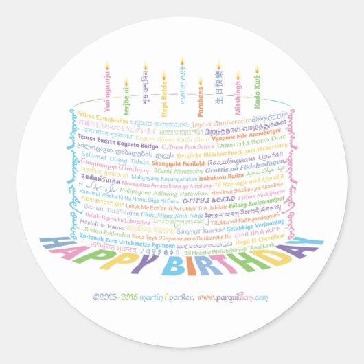 Wor(l)d Birthday Cake Stickers (Vorderseite)