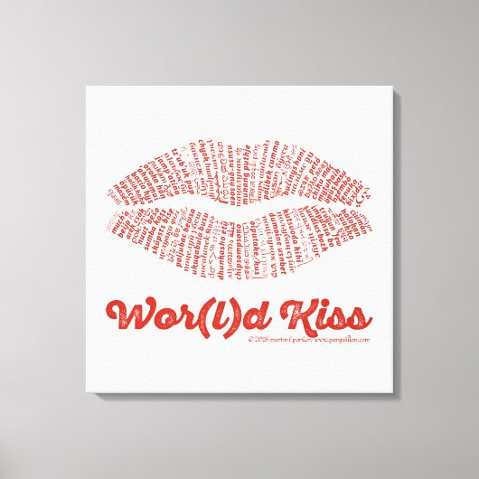 Wor(l)d Kiss Canvas Print Leinwanddruck (Vorderseite)