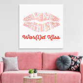 Wor(l)d Kiss Canvas Print Leinwanddruck (Insitu (Wohnzimmer))