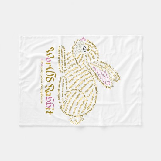 Wor(l)d Rabbit Fleece Blanket (Vorderseite (Horizontal))