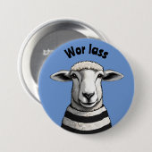 Wor Lass, Geordie-Button, Stripy-Schafe, Lamm Button (Vorne & Hinten)