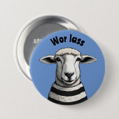 Wor Lass, Geordie pin, Stripy sheep, lamb Button (Vorne & Hinten)