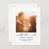 Woran die Wartezeitung das Datum ändern sollte Ankündigungspostkarte (Vorne/Hinten)