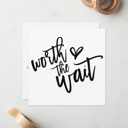 Woran die Wartezeitung warten, das Datum speichern Mitteilungskarte (Vorderseite/Rückseite Beispiel)