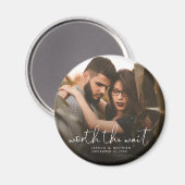 Woran sich das Wait Wedding Foto Script Modern Ove Magnet (Vorderseite/Rückseite)