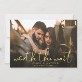 Woran sich das Wait Wedding Foto Script Modern Ove Save The Date (Vorderseite)