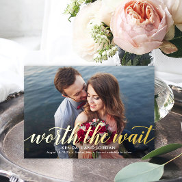 Worauf die "Wait REAL FOIL Save the Date Card" hin Folieneinladung
