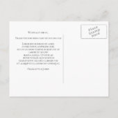 Worauf warten verschoben Hochzeit endlich Verheira Ankündigungspostkarte (Rückseite)