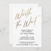 Worauf warten verschoben Hochzeitsankündigung Einladung (Vorne/Hinten)