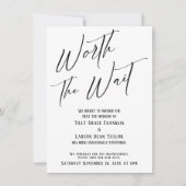 Worauf warten verschoben Hochzeitsankündigung Einladung (Vorderseite)