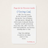 Worcester Cursillo Prayer Card (Rückseite)