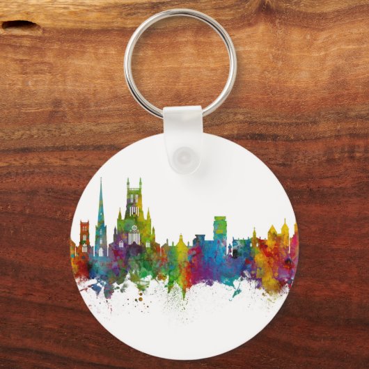 Worcester England Skyline Schlüsselanhänger (Vorderseite)