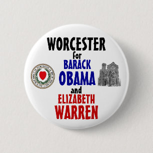 Worcester für Obama und Waren 2012 Button