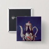 Worcester-Kaffeetopf, verziert mit Vögeln Button (Vorne & Hinten)