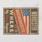 Worcester Massachusetts Postkarte (Vorderseite)