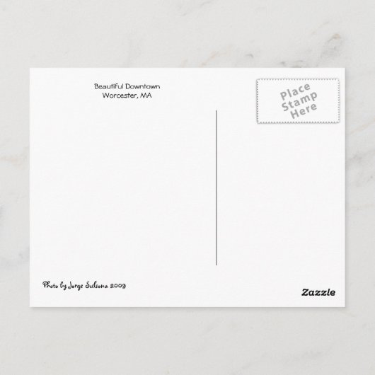 Worcester, Massachusetts Postkarte (Rückseite)