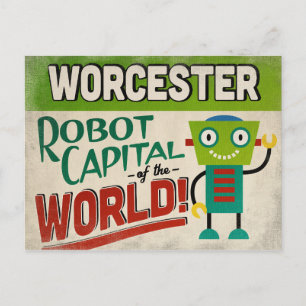 Worcester Massachusetts Roboter - Lustige Vintage Postkarte