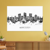 Worcester Massachusetts Skyline BW Leinwanddruck (Insitu (Wohnzimmer))