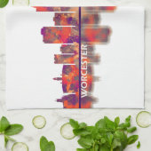 Worcester Massachusetts Skyline Geschirrtuch (Gefaltet)