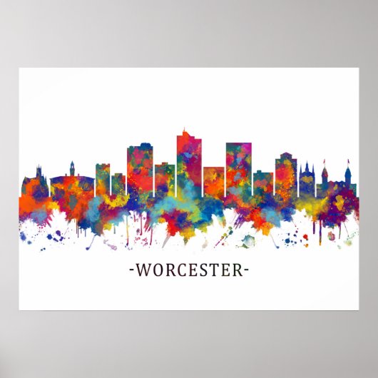 Worcester Massachusetts Skyline Poster (Vorne)