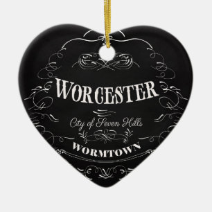 Worcester Massachusetts - Stadt der sieben Hügel Keramikornament