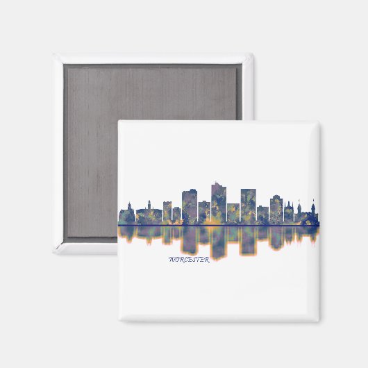 Worcester Skyline Magnet (Vorderseite/Rückseite)