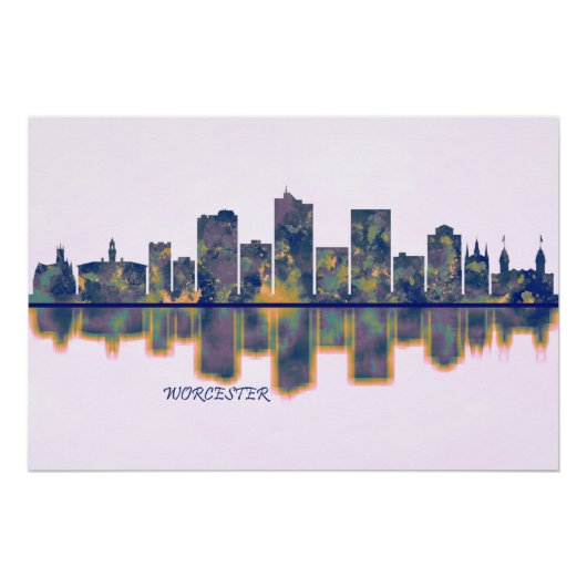 Worcester Skyline Poster (Vorderseite)