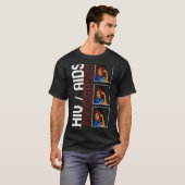 Word Aids Day HIV Awareness Red Awareness Ribbon B T-Shirt (Vorne ganz)