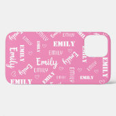 Word Art Cloud Calligraphy Liebe Heart Girly Pink Case-Mate iPhone Hülle (Rückseite (Horizontal))
