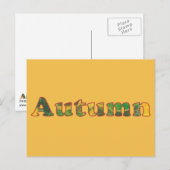 Word Art Herbst Abstrakte Buchstaben Postkarten (Vorne/Hinten)