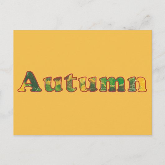 Word Art Herbst Abstrakte Buchstaben Postkarten (Vorderseite)