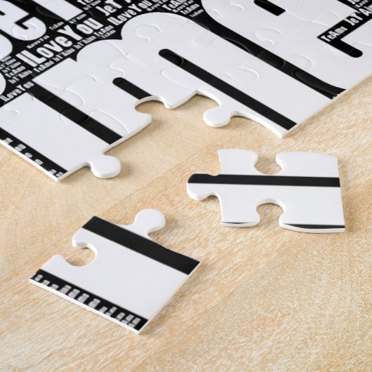 Word Art: "I Liebe You" 3 Sprachen - Rotes Herz Puzzle (Seite)