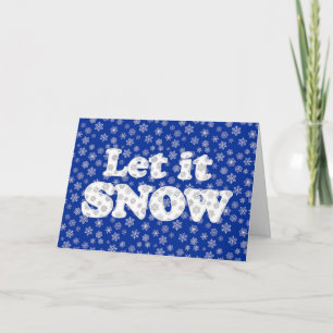 Word Art - Lass es schneien mit Schneehintergrund  Feiertagskarte