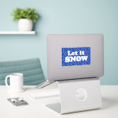 Word Art - Lassen Sie es mit schneebedecktem Hinte Aufkleber (Laptop auf Schreibtisch)