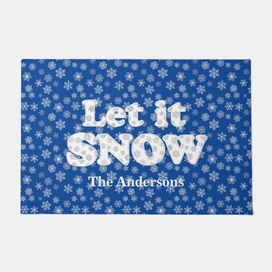Word Art - Lassen Sie es mit schneebedecktem Hinte Fußmatte (Vorderseite)