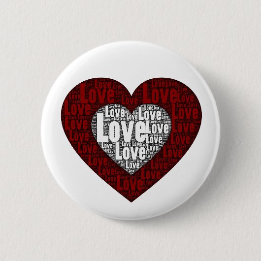 Word Art: Liebe im Doppelherz Button (Vorderseite)