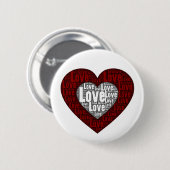 Word Art: Liebe im Doppelherz Button (Vorne & Hinten)