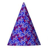 Word Art USA Text,Blue PAPER PARTY HATS Partyhütchen (Rückseite)
