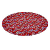 Word Art USA Text, Red-12in ROUND CUTTING BOARD Schneidebrett (Ecke)