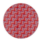 Word Art USA Text, Red-12in ROUND CUTTING BOARD Schneidebrett (Vorderseite)